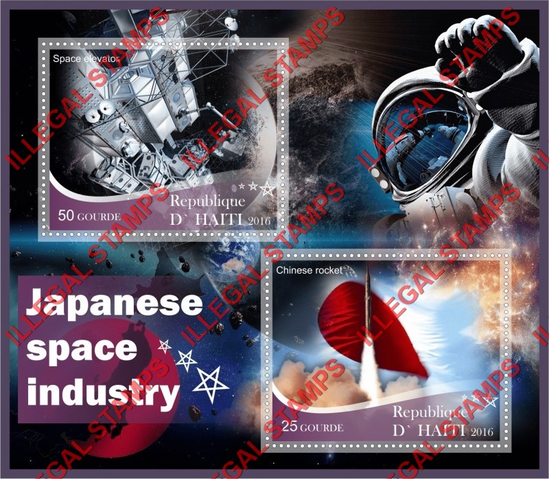Haiti 2016 Space Japanese Industry Illegal Stamp Souvenir Sheet of 2