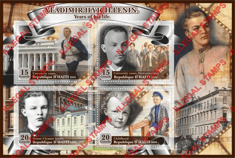 Haiti 2016 Vladimir Lenin Illegal Stamp Souvenir Sheet of 4