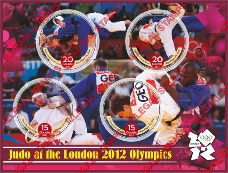 Haiti 2017 Olympic Games in London 2012 Judo Illegal Stamp Souvenir Sheet of 4