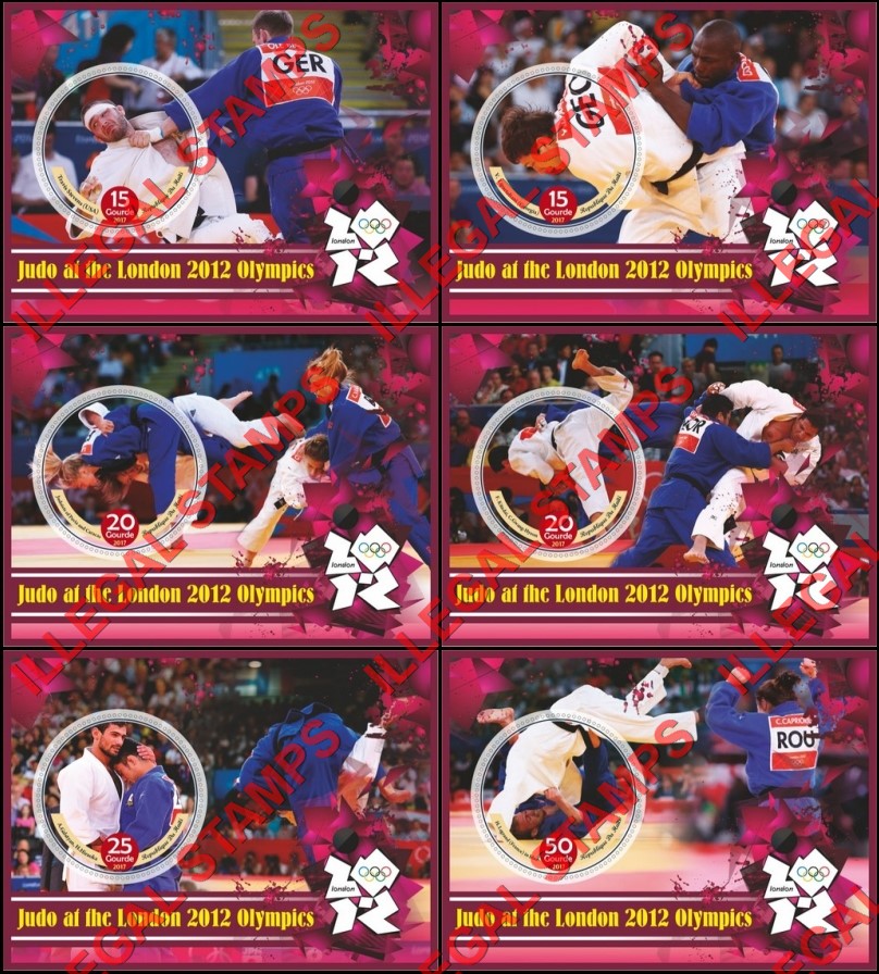 Haiti 2017 Olympic Games in London 2012 Judo Illegal Stamp Souvenir Sheets of 1