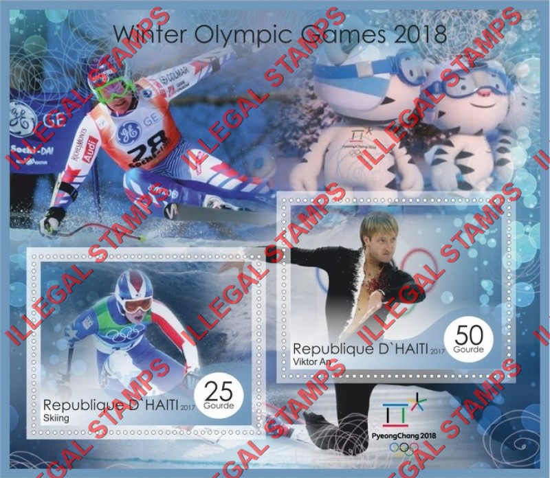 Haiti 2017 Winter Olympic Games in PyeongChang 2018 Illegal Stamp Souvenir Sheet of 2
