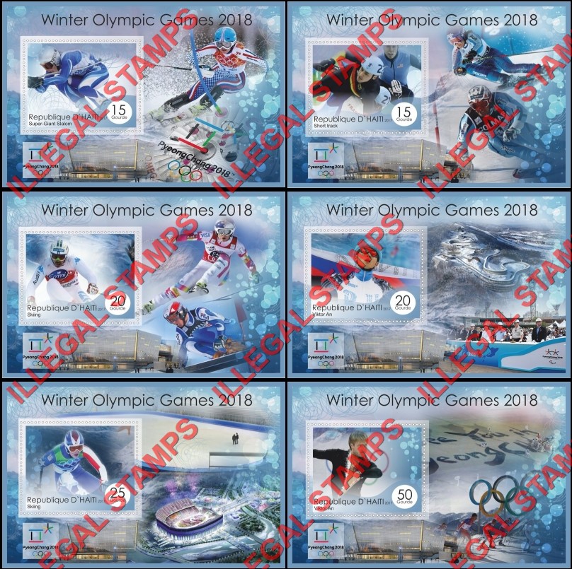 Haiti 2017 Winter Olympic Games in PyeongChang 2018 Illegal Stamp Souvenir Sheets of 1