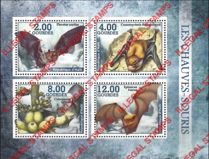 Haiti 2018 Bats Illegal Stamp Souvenir Sheet of 4