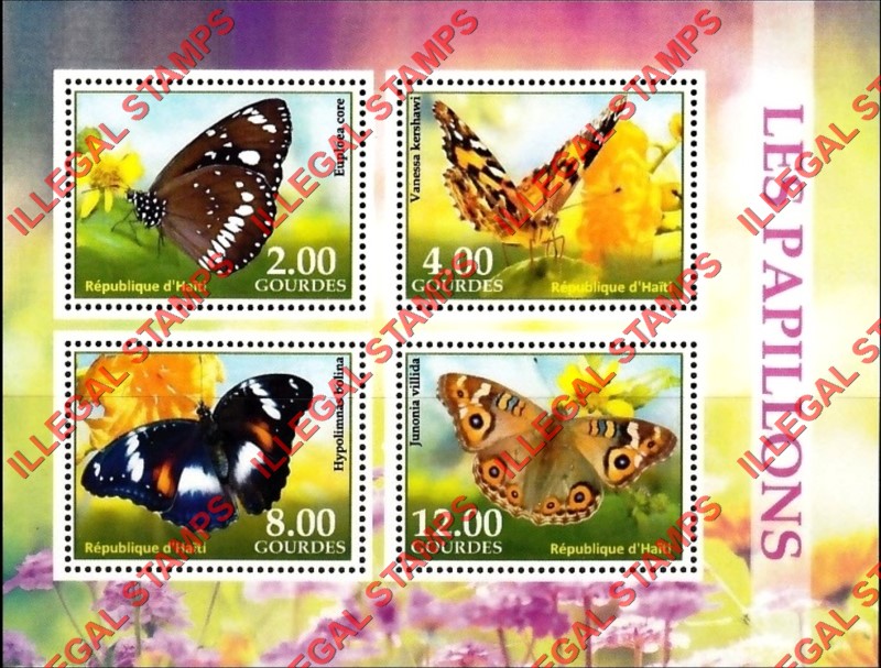 Haiti 2018 Butterflies Illegal Stamp Souvenir Sheet of 4