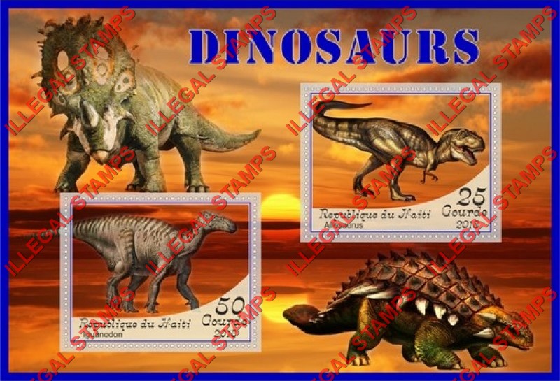 Haiti 2018 Dinosaurs (different) Illegal Stamp Souvenir Sheet of 2