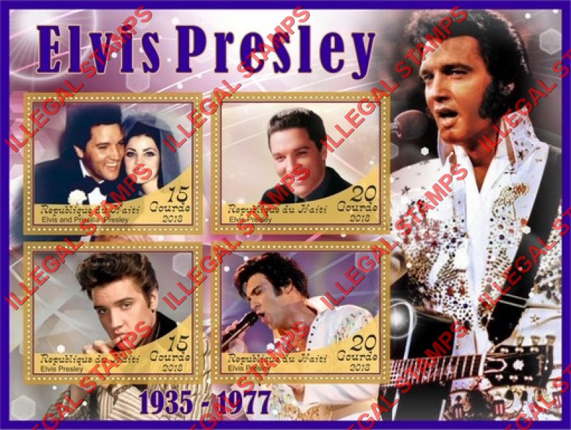 Haiti 2018 Elvis Presley Illegal Stamp Souvenir Sheet of 4