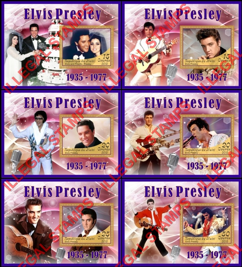 Haiti 2018 Elvis Presley Illegal Stamp Souvenir Sheets of 1