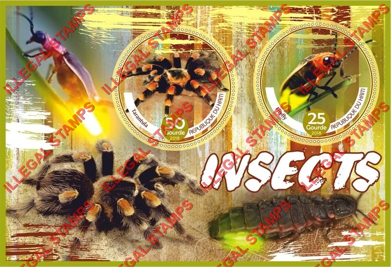Haiti 2018 Insects Illegal Stamp Souvenir Sheet of 2