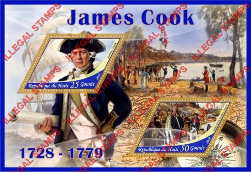 Haiti 2018 James Cook Illegal Stamp Souvenir Sheet of 2