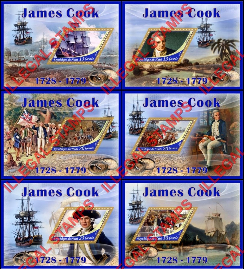 Haiti 2018 James Cook Illegal Stamp Souvenir Sheets of 1