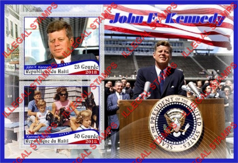 Haiti 2018 John F. Kennedy (different) Illegal Stamp Souvenir Sheet of 2