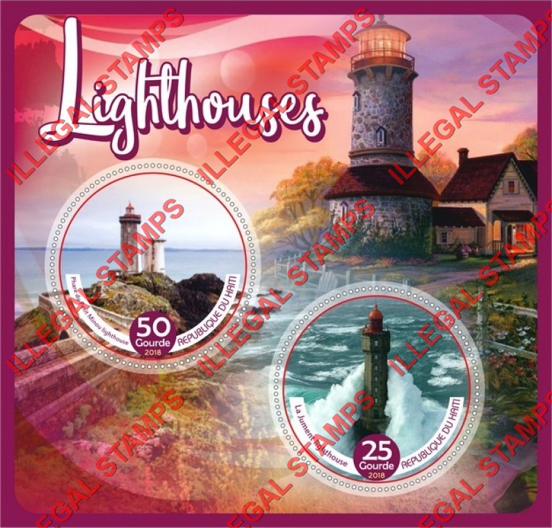 Haiti 2018 Lighthouses Illegal Stamp Souvenir Sheet of 2