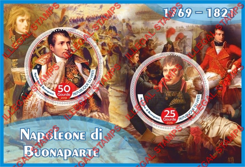 Haiti 2018 Napoleon Bonaparte Illegal Stamp Souvenir Sheet of 2