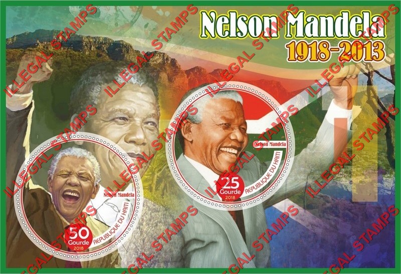 Haiti 2018 Nelson Mandela Illegal Stamp Souvenir Sheet of 2