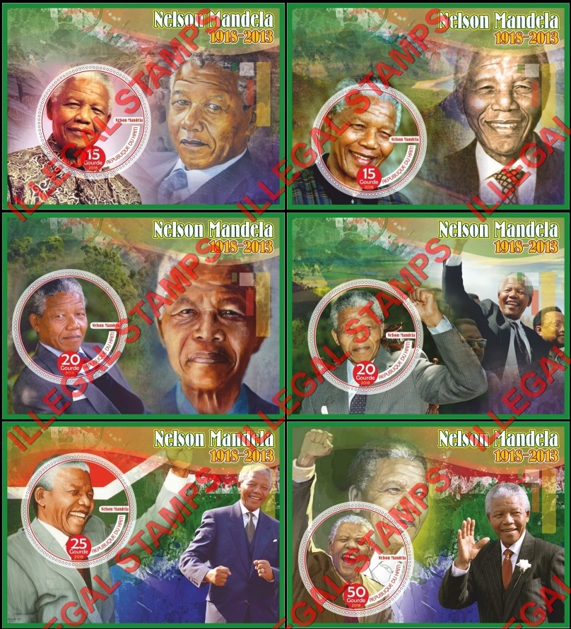 Haiti 2018 Nelson Mandela Illegal Stamp Souvenir Sheets of 1