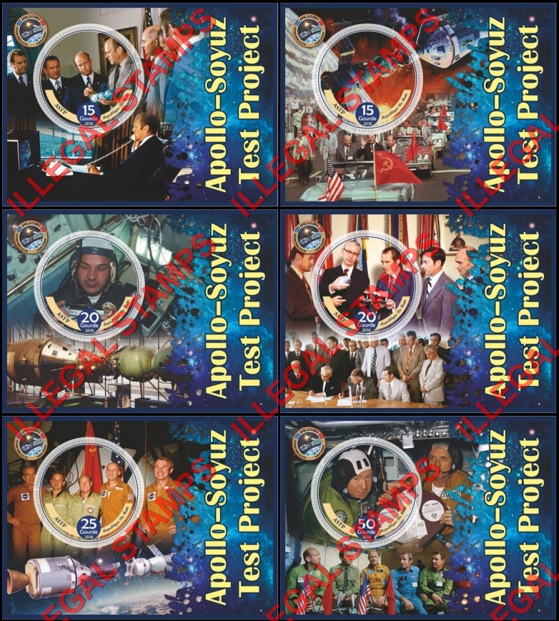 Haiti 2018 Space Apollo Soyuz Test Project Illegal Stamp Souvenir Sheets of 1
