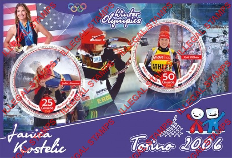 Haiti 2018 Winter Olympic Games in Torino 2006 Illegal Stamp Souvenir Sheet of 2