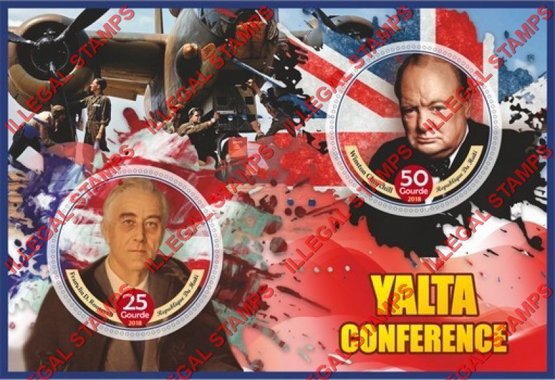 Haiti 2018 Yalta Conference (different) Illegal Stamp Souvenir Sheet of 2