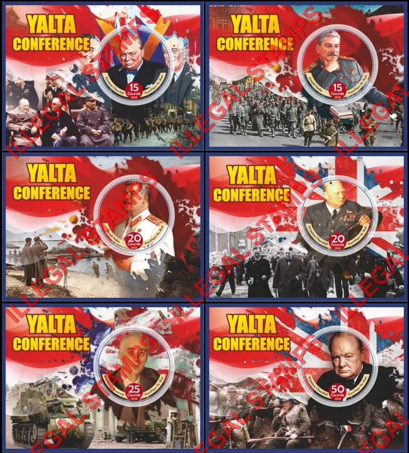 Haiti 2018 Yalta Conference (different) Illegal Stamp Souvenir Sheets of 1