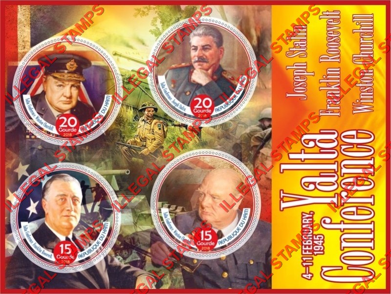 Haiti 2018 Yalta Conference Illegal Stamp Souvenir Sheet of 4
