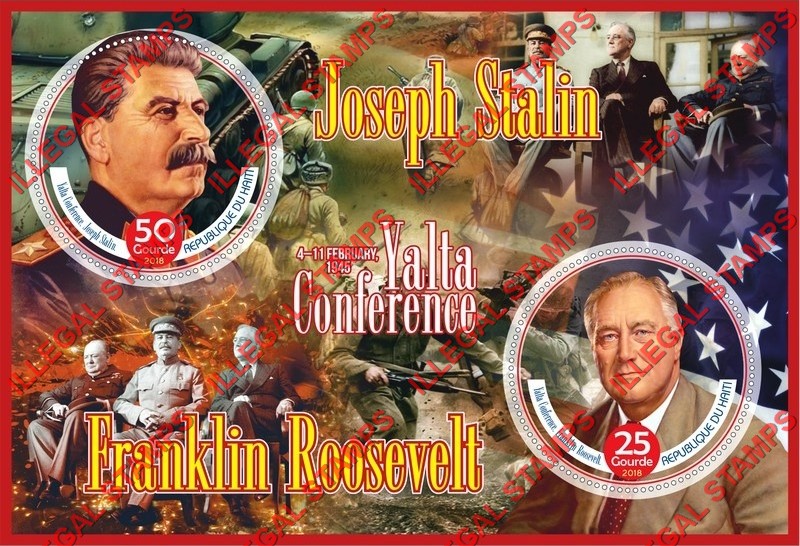 Haiti 2018 Yalta Conference Illegal Stamp Souvenir Sheet of 2