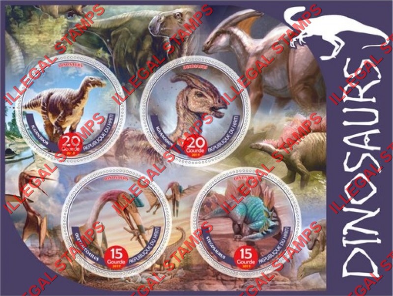 Haiti 2019 Dinosaurs (different) Illegal Stamp Souvenir Sheet of 4