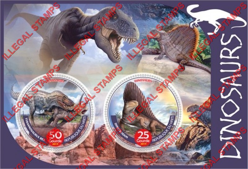 Haiti 2019 Dinosaurs (different) Illegal Stamp Souvenir Sheet of 2