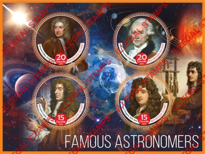 Haiti 2019 Famous Astronomers Illegal Stamp Souvenir Sheet of 4
