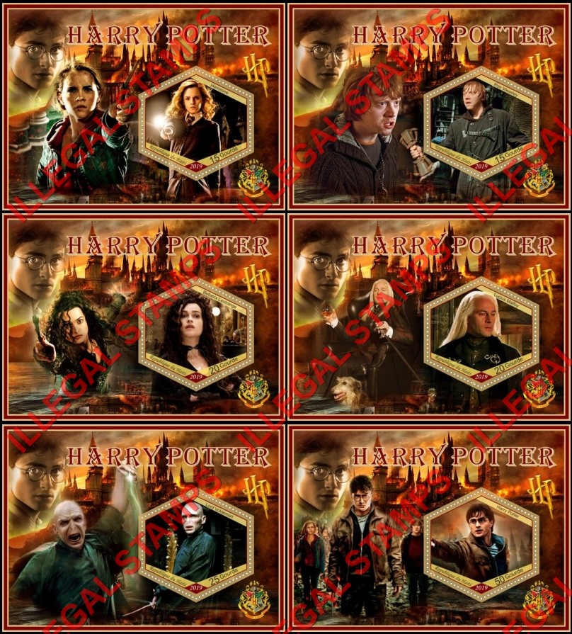 Haiti 2019 Harry Potter Illegal Stamp Souvenir Sheets of 1