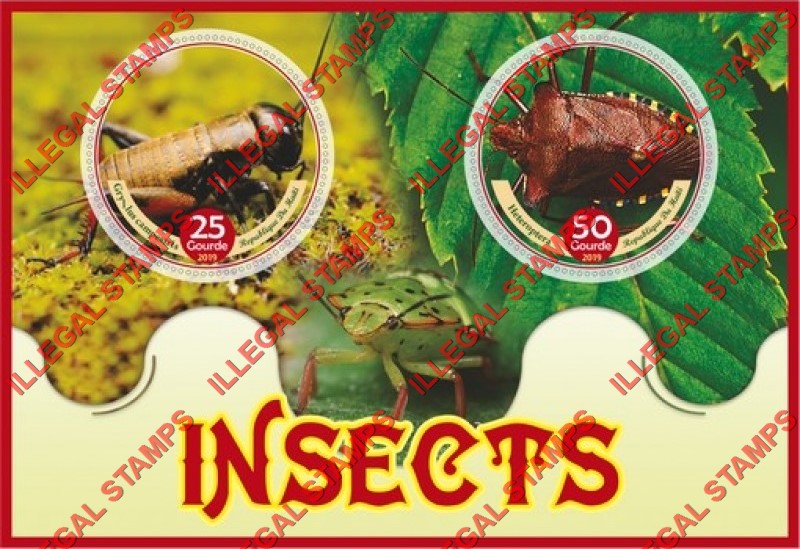 Haiti 2019 Insects Illegal Stamp Souvenir Sheet of 2