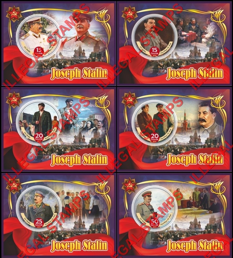 Haiti 2019 Joseph Stalin (different a) Illegal Stamp Souvenir Sheets of 1