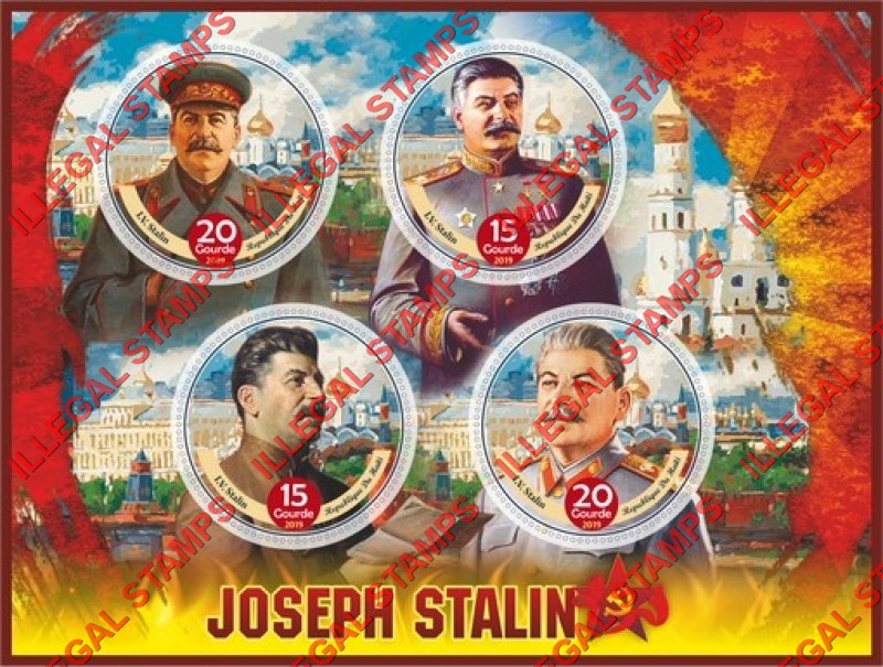 Haiti 2019 Joseph Stalin Illegal Stamp Souvenir Sheet of 4