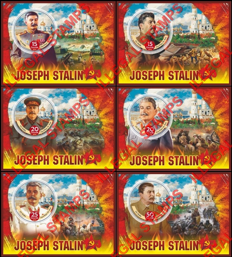 Haiti 2019 Joseph Stalin Illegal Stamp Souvenir Sheets of 1