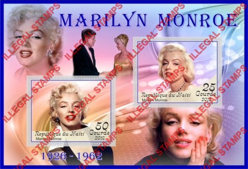 Haiti 2019 Marilyn Monroe (different) Illegal Stamp Souvenir Sheet of 2