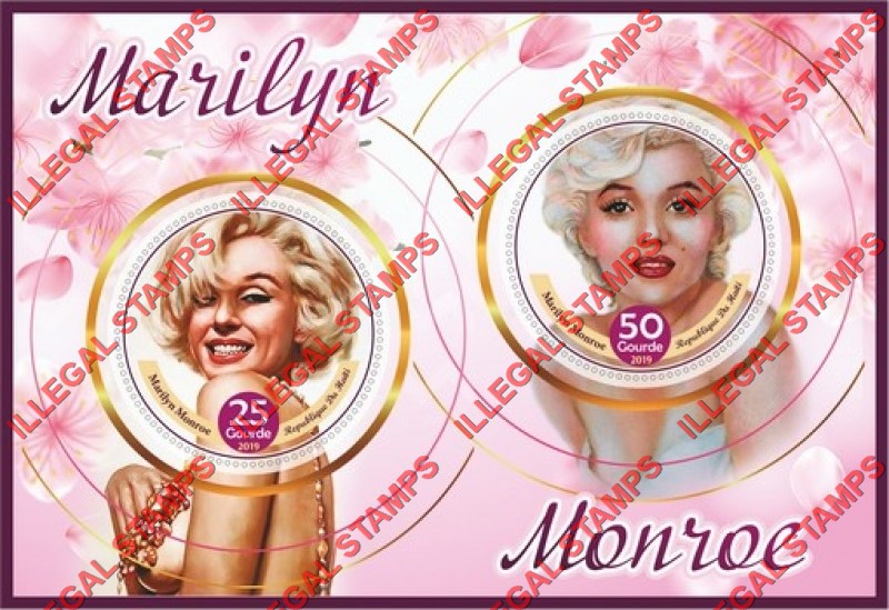 Haiti 2019 Marilyn Monroe Illegal Stamp Souvenir Sheet of 2