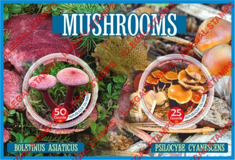 Haiti 2019 Mushrooms Illegal Stamp Souvenir Sheet of 2