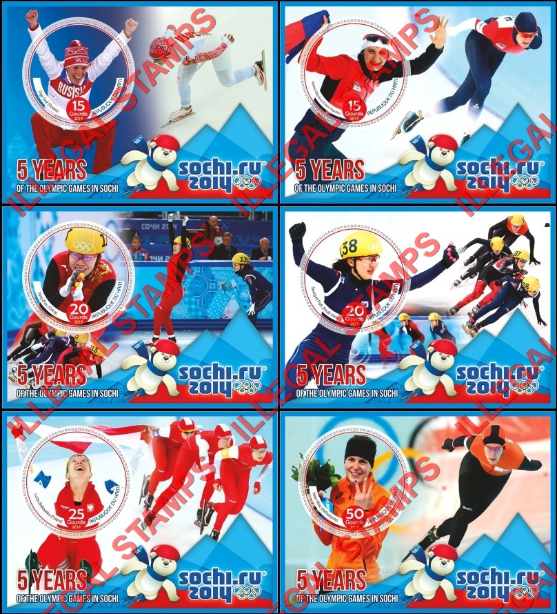 Haiti 2019 Olympic Games in Sochi 2014 Illegal Stamp Souvenir Sheets of 1