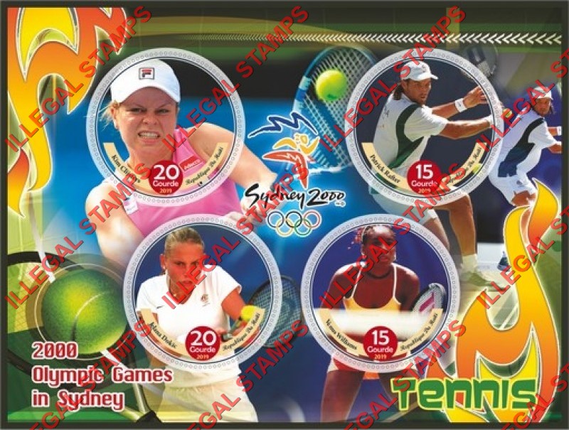 Haiti 2019 Olympic Games in Sydney 2000 Tennis Illegal Stamp Souvenir Sheet of 4