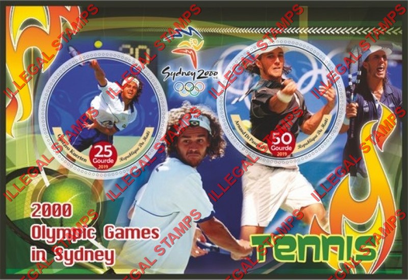 Haiti 2019 Olympic Games in Sydney 2000 Tennis Illegal Stamp Souvenir Sheet of 2