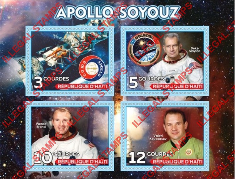 Haiti 2019 Space Apollo-Soyuz Illegal Stamp Souvenir Sheet of 4