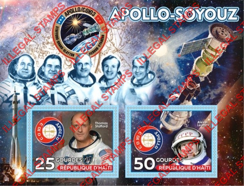 Haiti 2019 Space Apollo-Soyuz Illegal Stamp Souvenir Sheet of 2