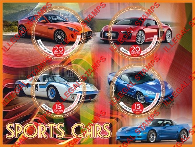 Haiti 2019 Sports Cars Illegal Stamp Souvenir Sheet of 4