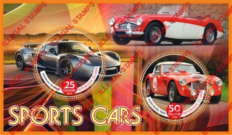 Haiti 2019 Sports Cars Illegal Stamp Souvenir Sheet of 2