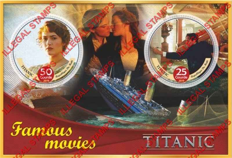 Haiti 2019 Titanic Famous Movies Illegal Stamp Souvenir Sheet of 2