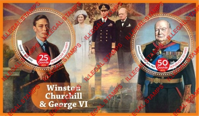 Haiti 2019 Winston Churchill and George VI Illegal Stamp Souvenir Sheet of 2
