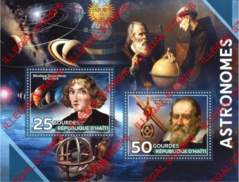 Haiti 2020 Astronomers Illegal Stamp Souvenir Sheet of 2