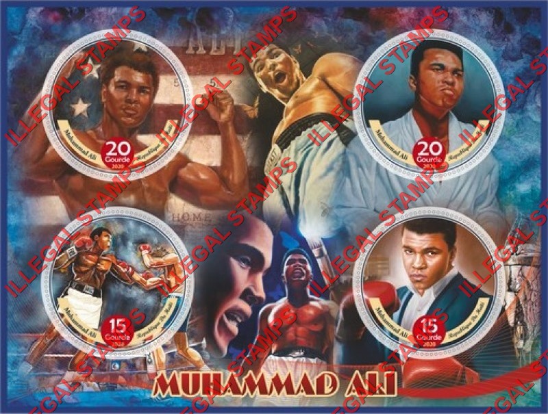 Haiti 2020 Boxing Muhammad Ali Illegal Stamp Souvenir Sheet of 4