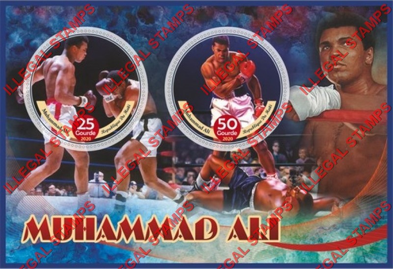 Haiti 2020 Boxing Muhammad Ali Illegal Stamp Souvenir Sheet of 2