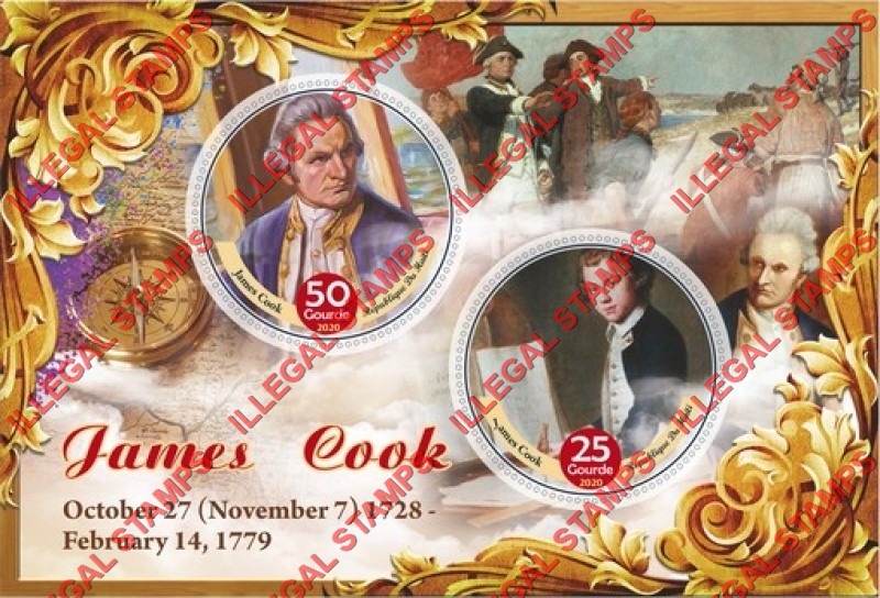 Haiti 2020 James Cook Illegal Stamp Souvenir Sheet of 2