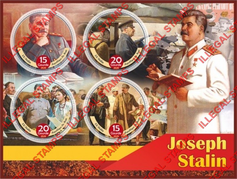 Haiti 2020 Joseph Stalin Illegal Stamp Souvenir Sheet of 4